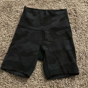 Lululemon biker shorts(4 inch inseam), size 0, color- black and grey cameo